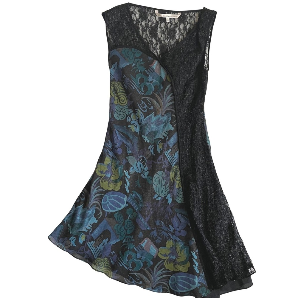 Rachel Roy Floral Lace Sheer Sleeveless Dress Size 0 Party Cocktail